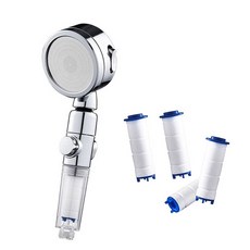 윈프라이스 포템 레볼루션 필터 샤워헤드 + 리필 필터 4p 세트, 1개, 실버