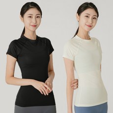 Bellanese 女士瑜伽短袖 T恤 2 件套