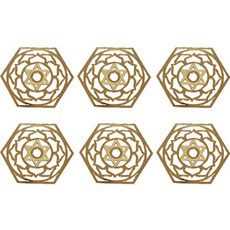 清心 希臘神話圖騰 風水室內裝飾小物 鏡面金屬能量貼紙 6入, 單一顏色
