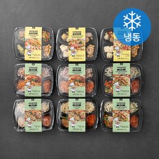 네추럴킹덤 건강 식단 도시락 3종 x 2세트 + 닭가슴살 식단 도시락 3종 + 포크 9p 세트 (냉동), 1세트