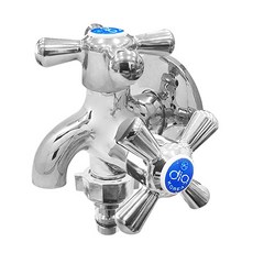 DIA雙管水龍頭 藍色, 1個