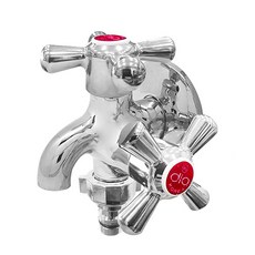 DIA雙管水龍頭 紅色, 1個