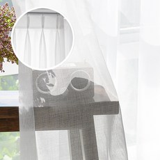 아포아룸 엠버 나비주름 호텔 속커튼 + 커튼핀