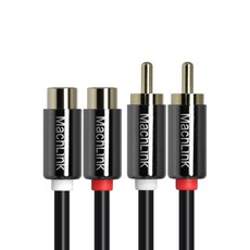 마하링크 2RCA 고급형 M-F 연장 케이블, ML-F2R030 (3m), 혼합색상, 1개