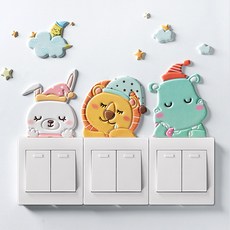 I Love Home 動物仙人掌電燈開關貼紙, 夢鄉動物