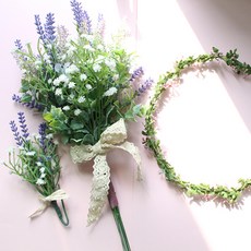 LILYDRESS 薰衣草人造花 LFS04-B 3件組, 紫+白