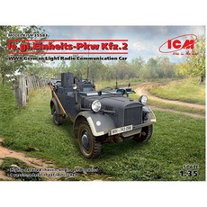 ICM ICM 1:35 le.gl.Einheits-Pkw Kfz.2 二戰德軍通訊車塑膠模型卡車 35583, 1個