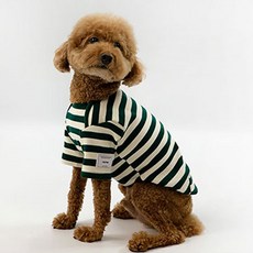 U&Pet 狗狗全天條紋T恤, 綠色