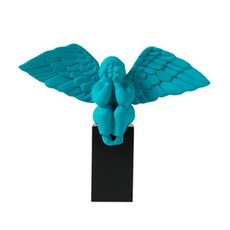 꽃받침 천사 오브제 블랙기둥, 블루
