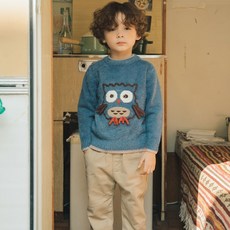 WISHKIDS 孩童貓頭鷹刺繡毛衣