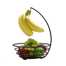 水果保管籃子香蕉掛架 RD-75, 黑色, 1個