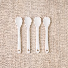 BOWLBOWL 素色茶匙, 有光澤的白色, 4個