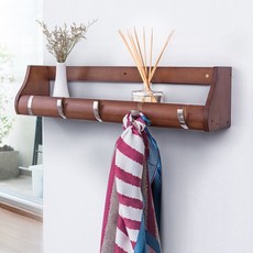 GAPANG 實木掛鉤壁掛架 JGGA007, 胡桃木色