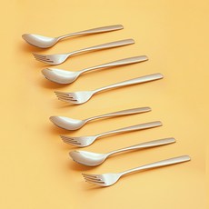 孩童湯匙+叉子組, 單色, 湯匙 4入+叉子 4入, 4組