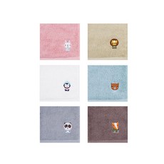 Songwol 松月 Little Forest 掛環毛巾 6件組, 混和色, 1套