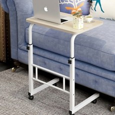 가팡 원목 이동식 컴퓨터 책상 3번, 베이지