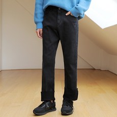 PLAYS 男款刷毛直筒牛仔褲