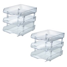 ALPHA 分層文件架 2入, 3層, 透明