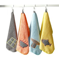 廚房抹布4入 CF02, 混色, 1套