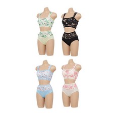 ENCARTA 碎花內衣 4 件 + 內褲 4 件套