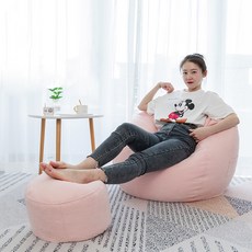 가팡 방수형 안락의자 + 발쿠션 세트 02번, 핑크