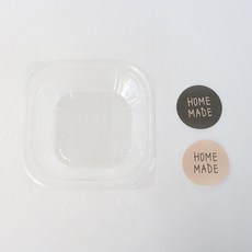 方形塑膠盒 100入 透明+自製貼紙 50入 巧克力色+自製貼紙 50入 米色, 1套