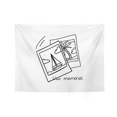 Market A 黑白簡約線條掛毯, 照片(GT864)