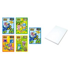 可愛恐龍繪畫本5入+繪圖紙A4 130g 125張組合, 普通郵件（隨機發送）, 1套