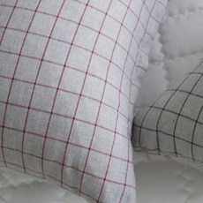 線條系列長抱枕套, 酒紅色