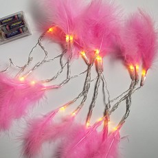 Home mine LED感性可愛粉色羽毛燈 50燈, 單一顏色, 1個