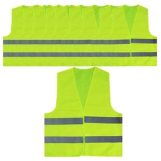 安全螢光反光信號手牌 道路交通安全背心 螢光黃色, 10個