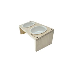 피카부 원목 반려동물 식탁 경사형, 심플2구+세라믹그릇2개, 11cm, 1개