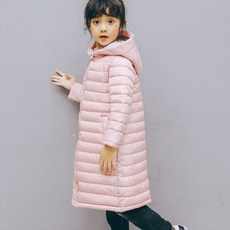 童款換季輕量鋪棉長版連帽外套