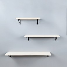 Baskin Plant 31 原木牆壁層架 + 牆壁支架 2p, 白色, 1層