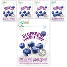 HOIHOI 블루베리엔요거트칩, 블루베리 + 요거트 혼합맛, 5개