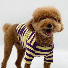 U&Pet 狗狗全天條紋T恤, 紫檸檬色