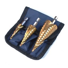 J-one 螺旋六角柄階梯鑽 3件組 + 收納袋套裝, 1套