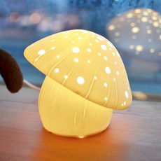 도도한 LED 취침 무드등, 스머프 버섯 하우스