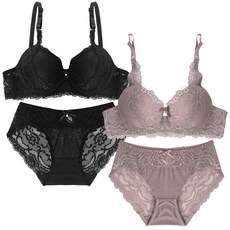 VOLISH 花朵蕾絲內衣內褲2件組 1024