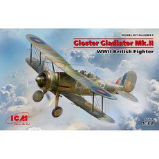 ICM Gloster Gladiator Mk II 二戰英國戰鬥機塑膠模型 1:32 32041, 1個