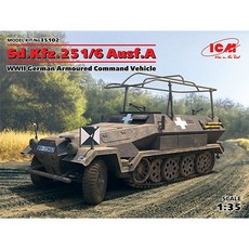 ICM Sd.Kfz.251/6 Ausf.A WWII德國裝甲指揮車塑膠模型 35102 1/35, 1個