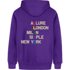 L.LAMO 彩色字母印花刷絨連帽衫