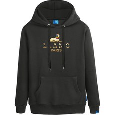 L.LAMO 獅身人面像刷絨連帽衫