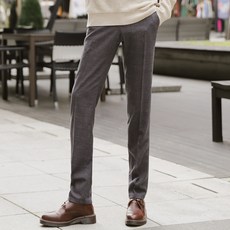 Townclo 男款羊毛雅痞格紋冬季保暖休閒褲