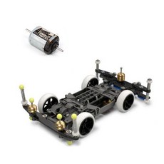 타미야 95263 Mini 4WD Pro MS Chassis Evo1 미니카 + 15489 Atomic Tuned 2 Motor PRO, 혼합색상, 1세트