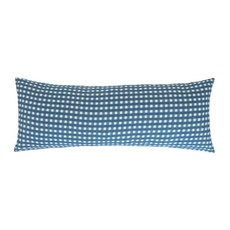 格紋長抱枕, 深藍