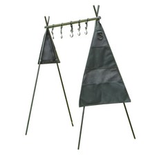MUTO 露營掛架+掛鉤 5入+收納袋 L號+收納袋 S號, 黑色, 1組