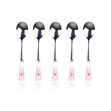 Bloom at home 粉色印花茶匙, 5個