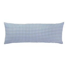 格紋長抱枕, 藍色