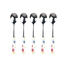 Bloom at home 玫瑰圖案茶匙, 5個